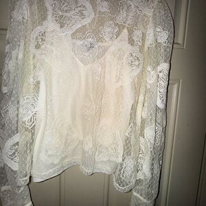 Express White Lace Blouse